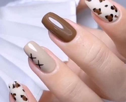 عکس طرح ناخن گاوی