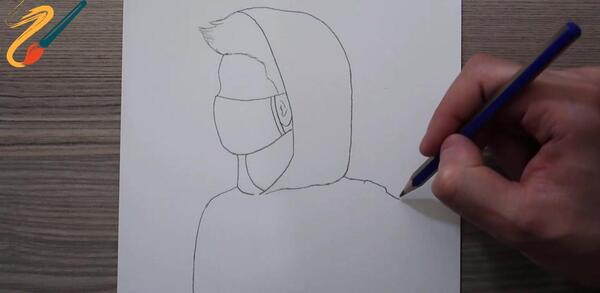 عکس نقاشی ساده چهره پسر