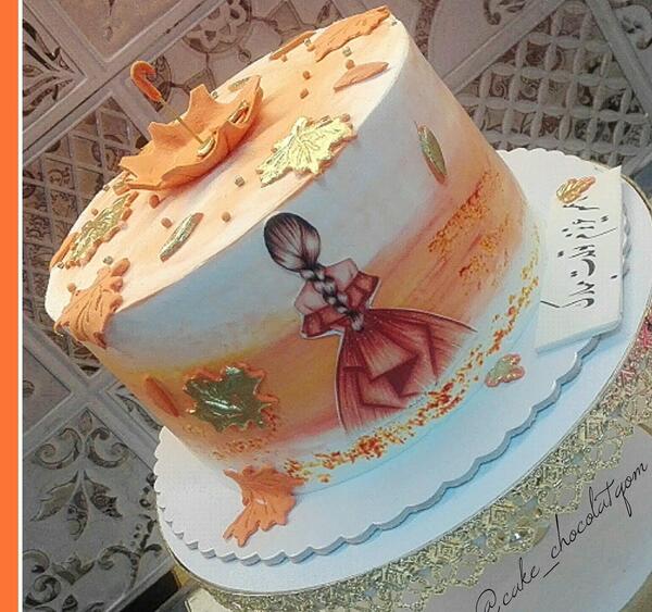 عکس دختر پاییزی فانتزی برای روی کیک