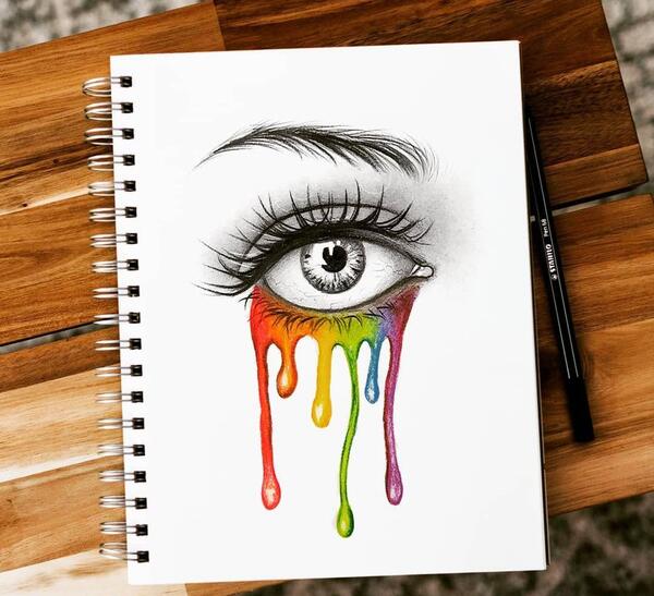عکس نقاشی ساده چشم