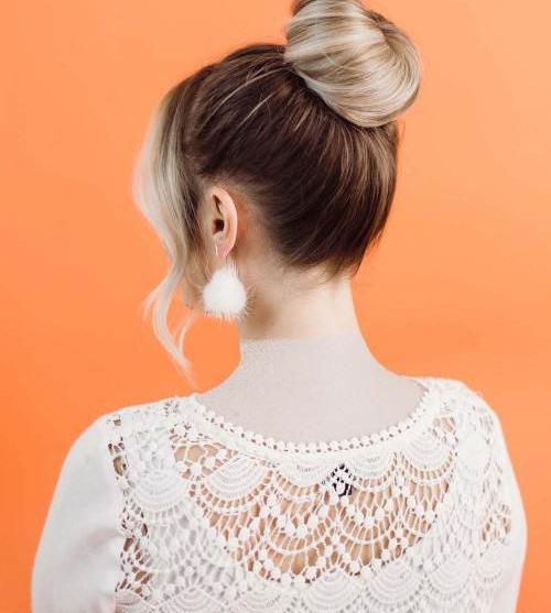 عکس گلدوزی شینیون مو