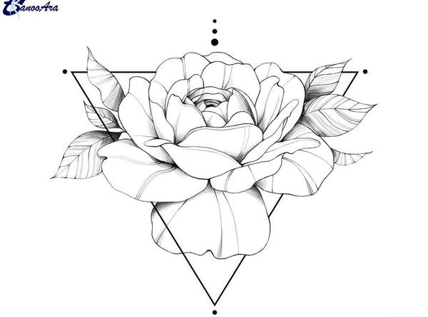 عکس طرح تاتو خام گل رز