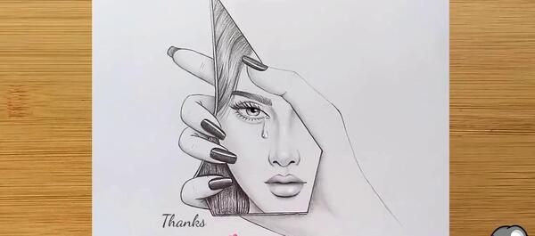 عکس نقاشی زیبا غمگین