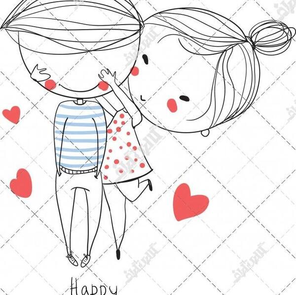 عکس نقاشی ساده عاشقانه