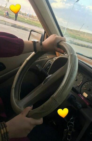 عکس فیک رانندگی دختر