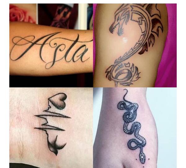عکس تاتو روی دست با خودکار