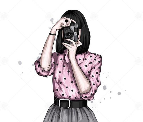 عکس نقاشی دختر عکاس