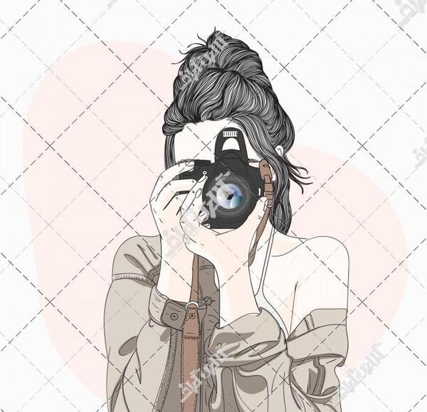 عکس نقاشی دختر عکاس