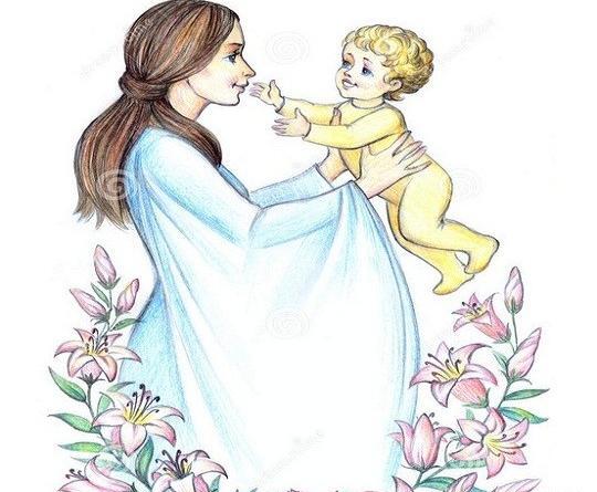 عکس نقاشی زیبا مادر
