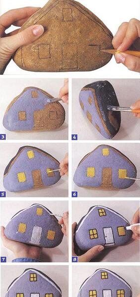 عکس نقاشی ساده و زیبا روی سنگ