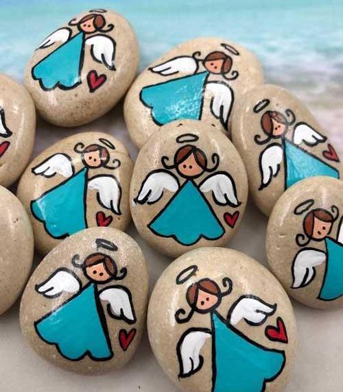 عکس نقاشی ساده و زیبا روی سنگ