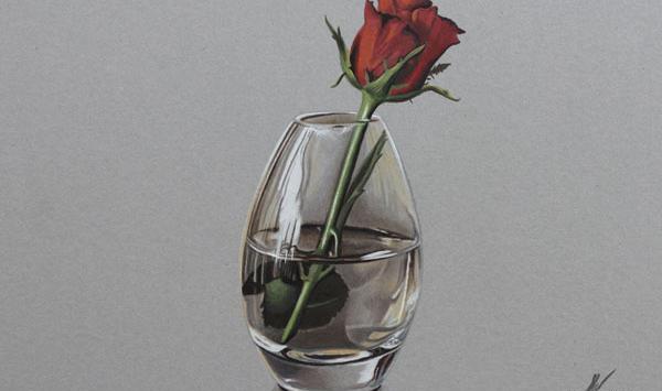 عکس نقاشی گل فانتزی با مداد رنگی
