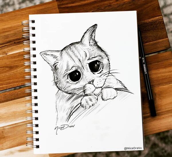 عکس نقاشی دختر نشسته ساده