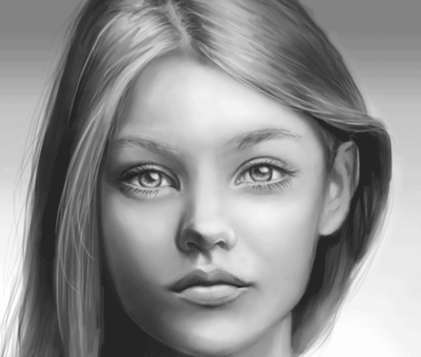 عکس نقاشی دختر نشسته ساده
