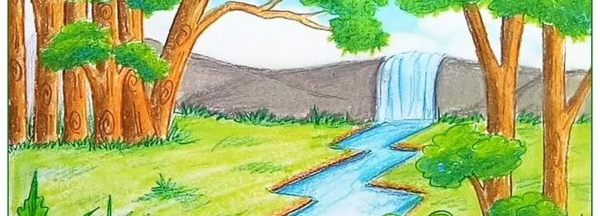 عکس نقاشی ساده و زیبا جنگل