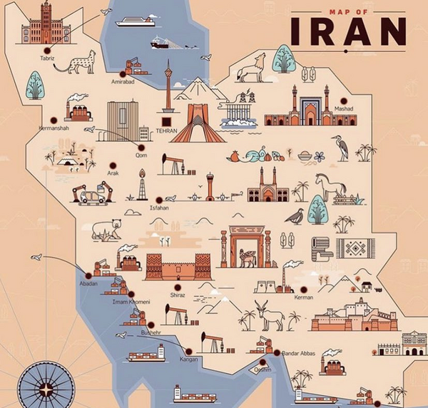 عکس نقشه گردشگری ایران