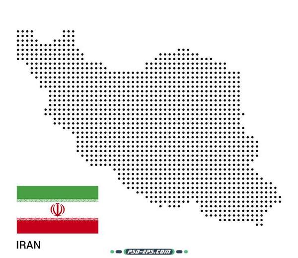 عکس نقشه ایران به صورت پرچم