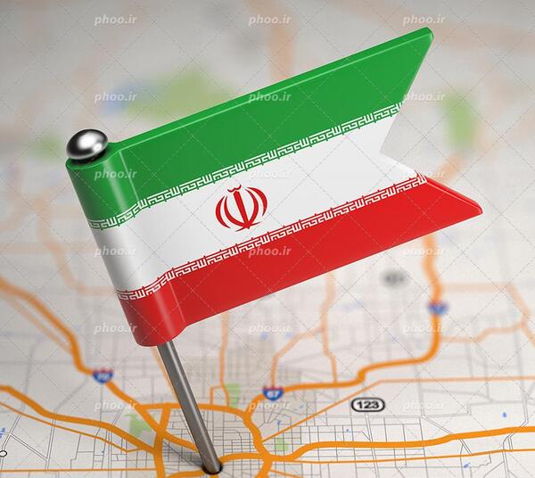 عکس نقشه ایران به صورت پرچم
