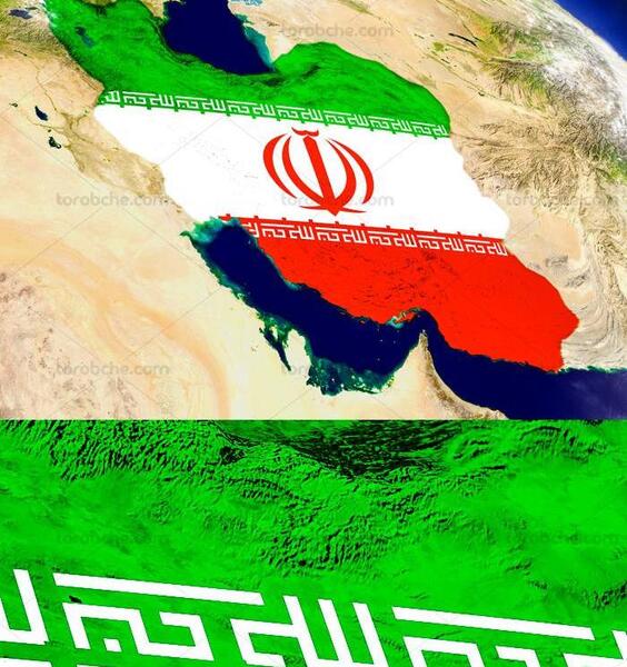 عکس نقشه ایران به صورت پرچم