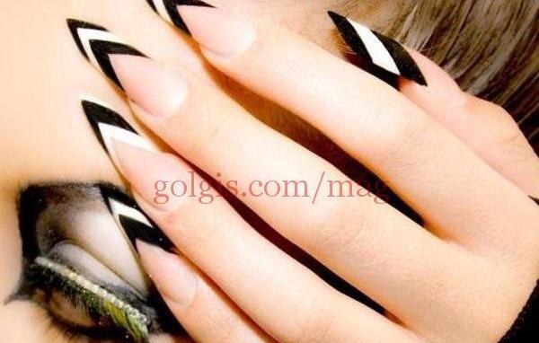 عکس طرح ناخن فرنچ مشکی