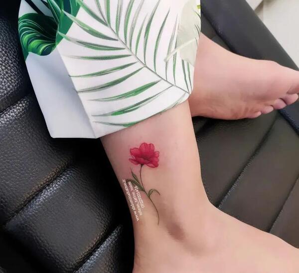 عکس طرح تاتو گل رز رنگی