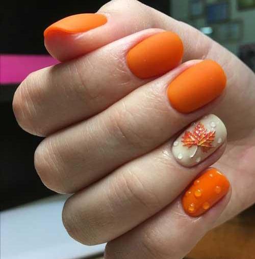 عکس طرح ناخن پاییزی ساده