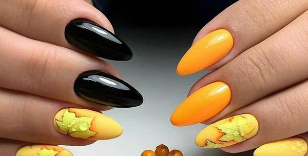 عکس طرح ناخن پاییزی ساده