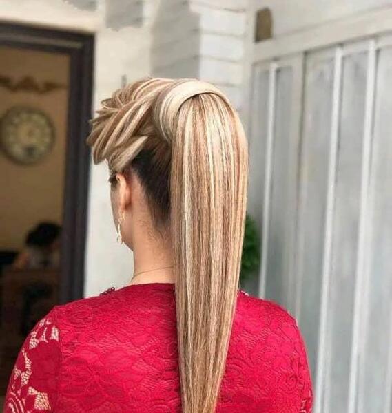 عکس شینیون مو دم اسبی
