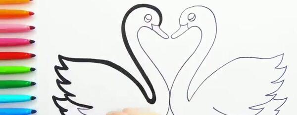 عکس نقاشی ساده قو
