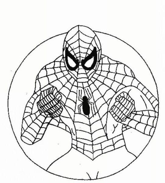 عکس نقاشی ساده مرد عنکبوتی