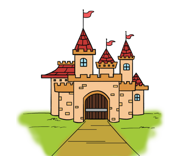 عکس نقاشی ساده قلعه