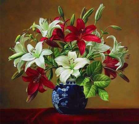 عکس نقاشی زیبا گل با مداد رنگی