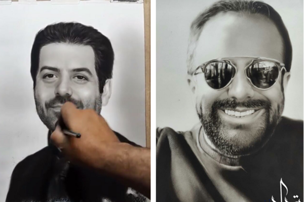 عکس نقاشی سیاه قلم تو دایره