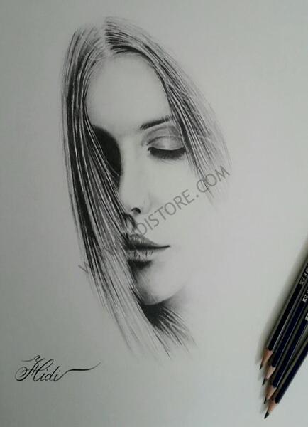 عکس نقاشی سیاه قلم تو دایره