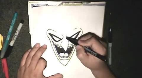 عکس نقاشی ساده جوکر