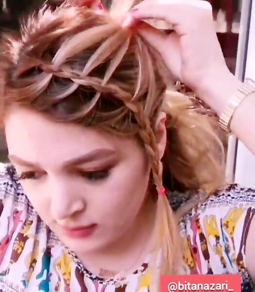 عکس بافت مو زیر مقنعه