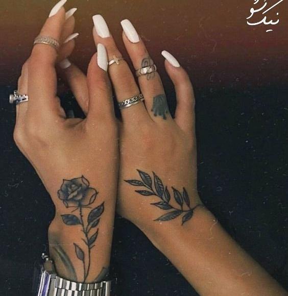 عکس طرح تاتو ساده دخترانه روی پا