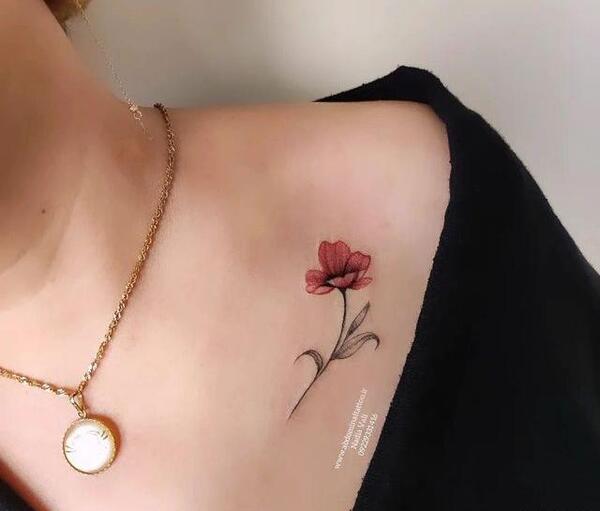 عکس طرح گل شقایق برای تاتو