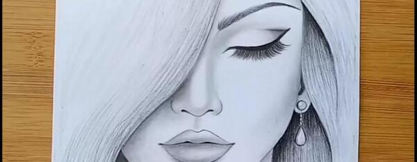 عکس نقاشی زیبا چهره دختر