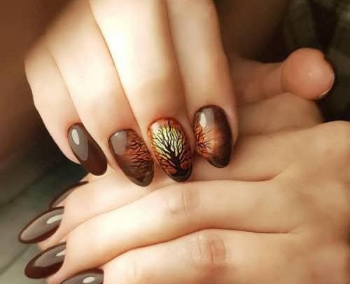 عکس طرح ناخن پاییزی