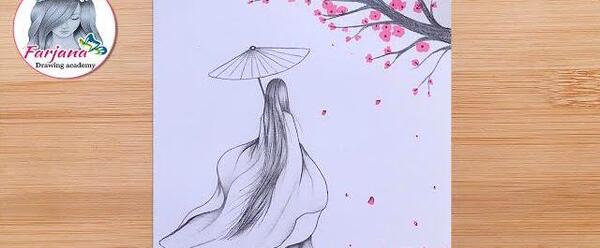 عکس آموزش نقاشی دختر ژاپنی