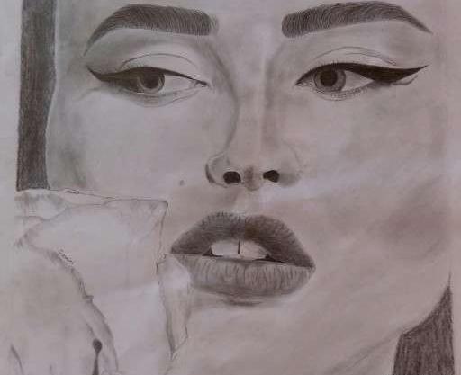عکس نقاشی دختر سیاه
