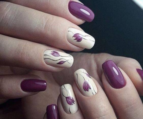 عکس طرح ناخن گل