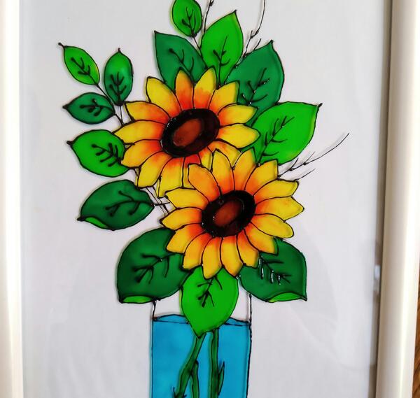 عکس نقاشی گل کیوت