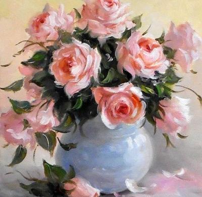 عکس نقاشی مدرن گل رز