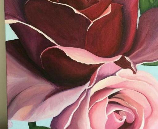 عکس نقاشی مدرن گل رز