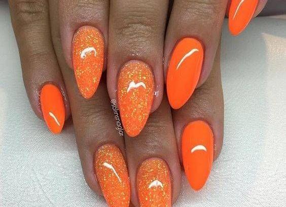 عکس مدل ناخن فرنچ نارنجی