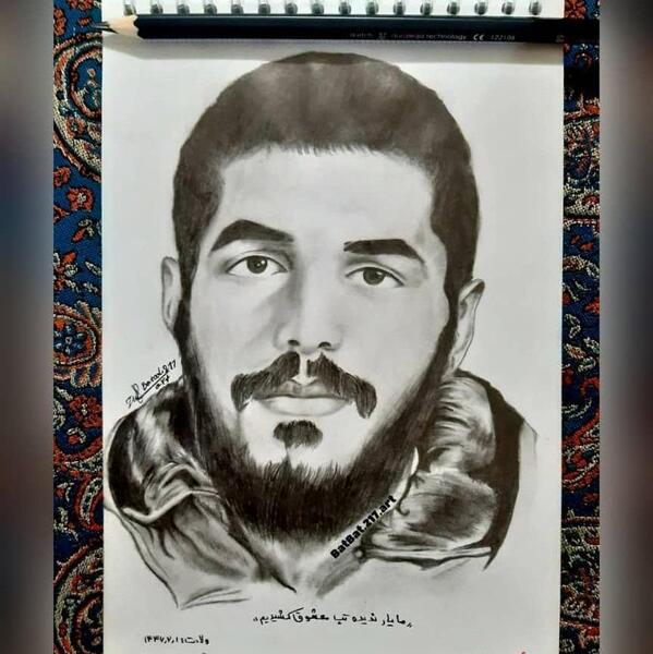 عکس شهید ابراهیم هادی برای نقاشی