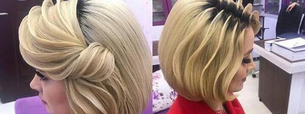 عکس شینیون موهای کوتاه