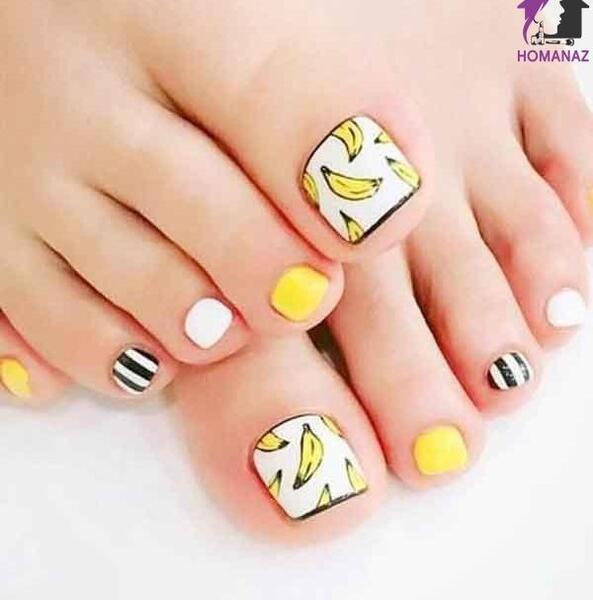 عکس مدل جدید طراحی ناخن پا